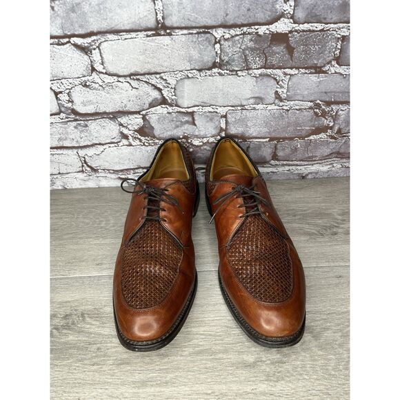 Allen Edmonds Norfolk Woven Brown Leather Oxfords Dress Shoes Men Sz 11.5D US/45 main image 11